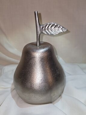 Decorative Silver Pear Accent